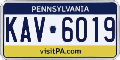 PA license plate KAV6019