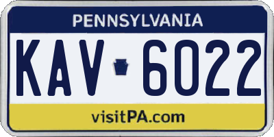 PA license plate KAV6022