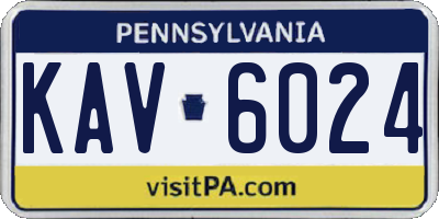 PA license plate KAV6024