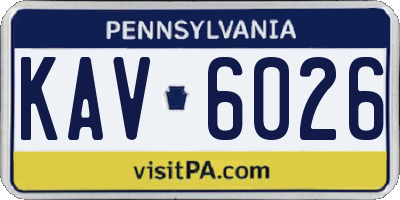 PA license plate KAV6026
