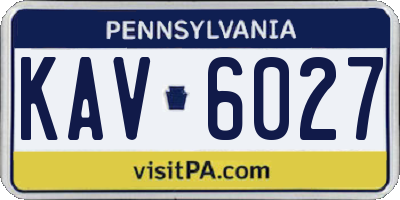 PA license plate KAV6027