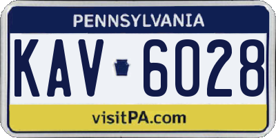 PA license plate KAV6028