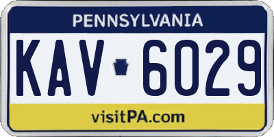 PA license plate KAV6029