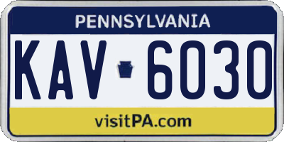 PA license plate KAV6030