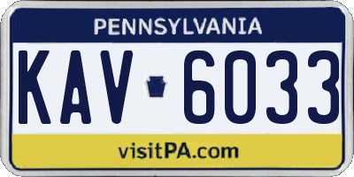 PA license plate KAV6033