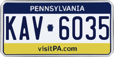 PA license plate KAV6035