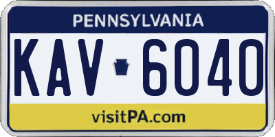 PA license plate KAV6040