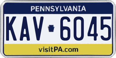 PA license plate KAV6045
