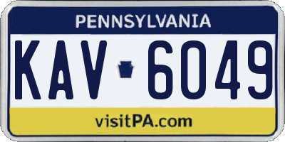 PA license plate KAV6049
