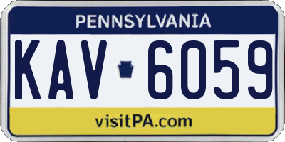 PA license plate KAV6059