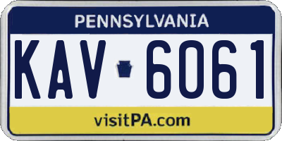 PA license plate KAV6061