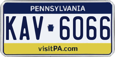 PA license plate KAV6066