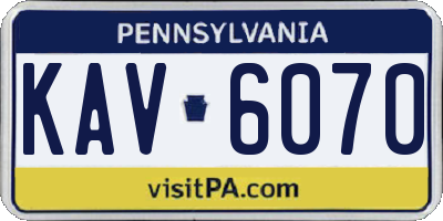 PA license plate KAV6070