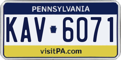 PA license plate KAV6071