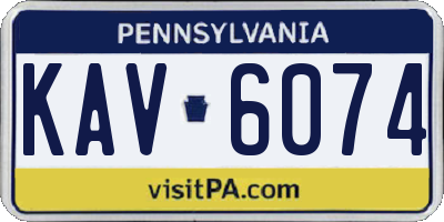 PA license plate KAV6074