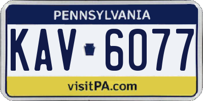 PA license plate KAV6077