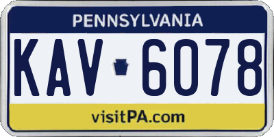 PA license plate KAV6078
