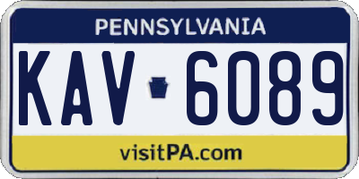 PA license plate KAV6089