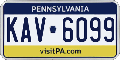 PA license plate KAV6099
