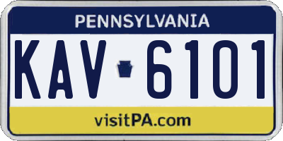 PA license plate KAV6101