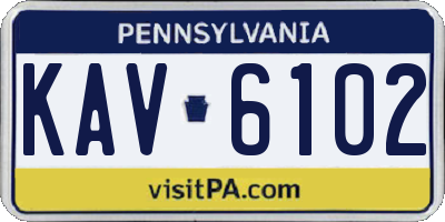 PA license plate KAV6102