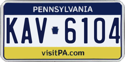 PA license plate KAV6104