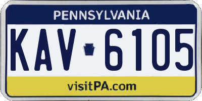 PA license plate KAV6105