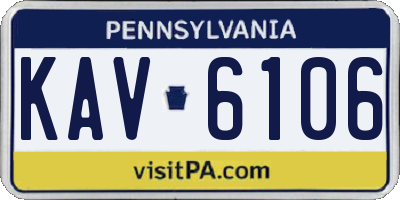 PA license plate KAV6106