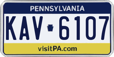 PA license plate KAV6107