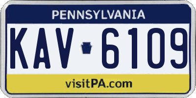PA license plate KAV6109