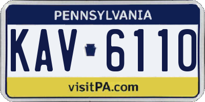 PA license plate KAV6110