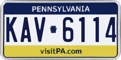 PA license plate KAV6114
