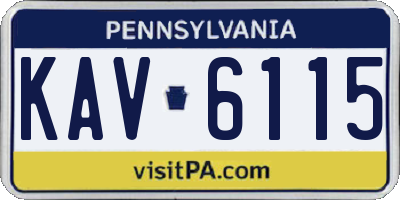 PA license plate KAV6115