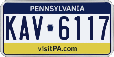 PA license plate KAV6117