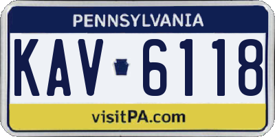 PA license plate KAV6118