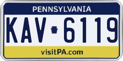 PA license plate KAV6119
