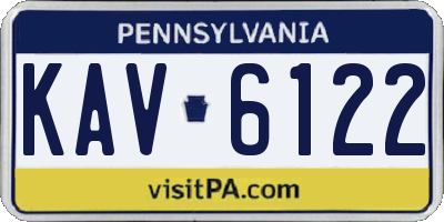 PA license plate KAV6122