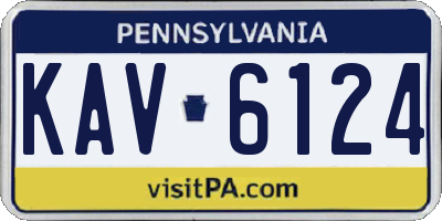 PA license plate KAV6124