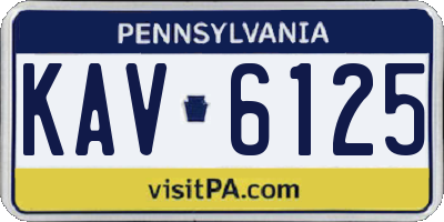 PA license plate KAV6125