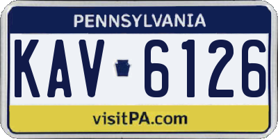 PA license plate KAV6126