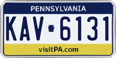PA license plate KAV6131