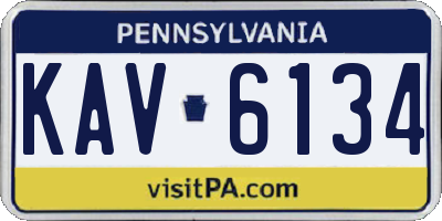 PA license plate KAV6134
