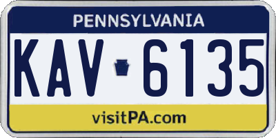 PA license plate KAV6135
