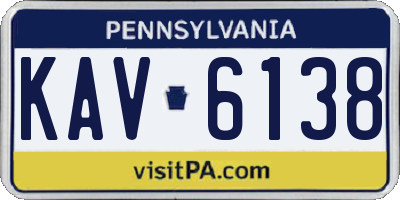 PA license plate KAV6138