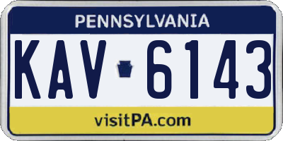 PA license plate KAV6143