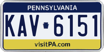 PA license plate KAV6151