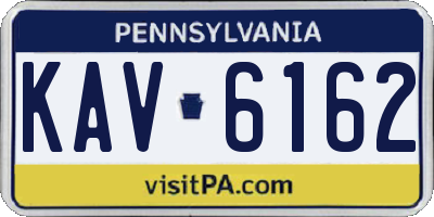 PA license plate KAV6162