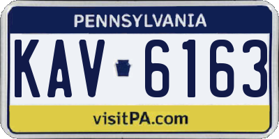 PA license plate KAV6163