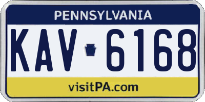 PA license plate KAV6168