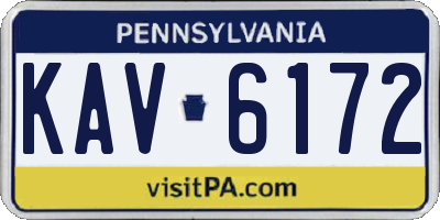 PA license plate KAV6172